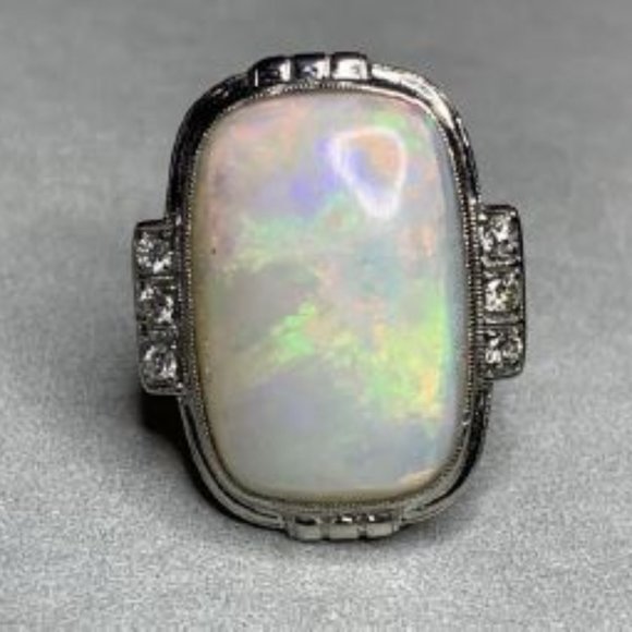 Circa 1920's Solid Australian Opal Ring 10.13 Carats (GIA APPRAISAL INCLUDED) - Picture 1 of 3